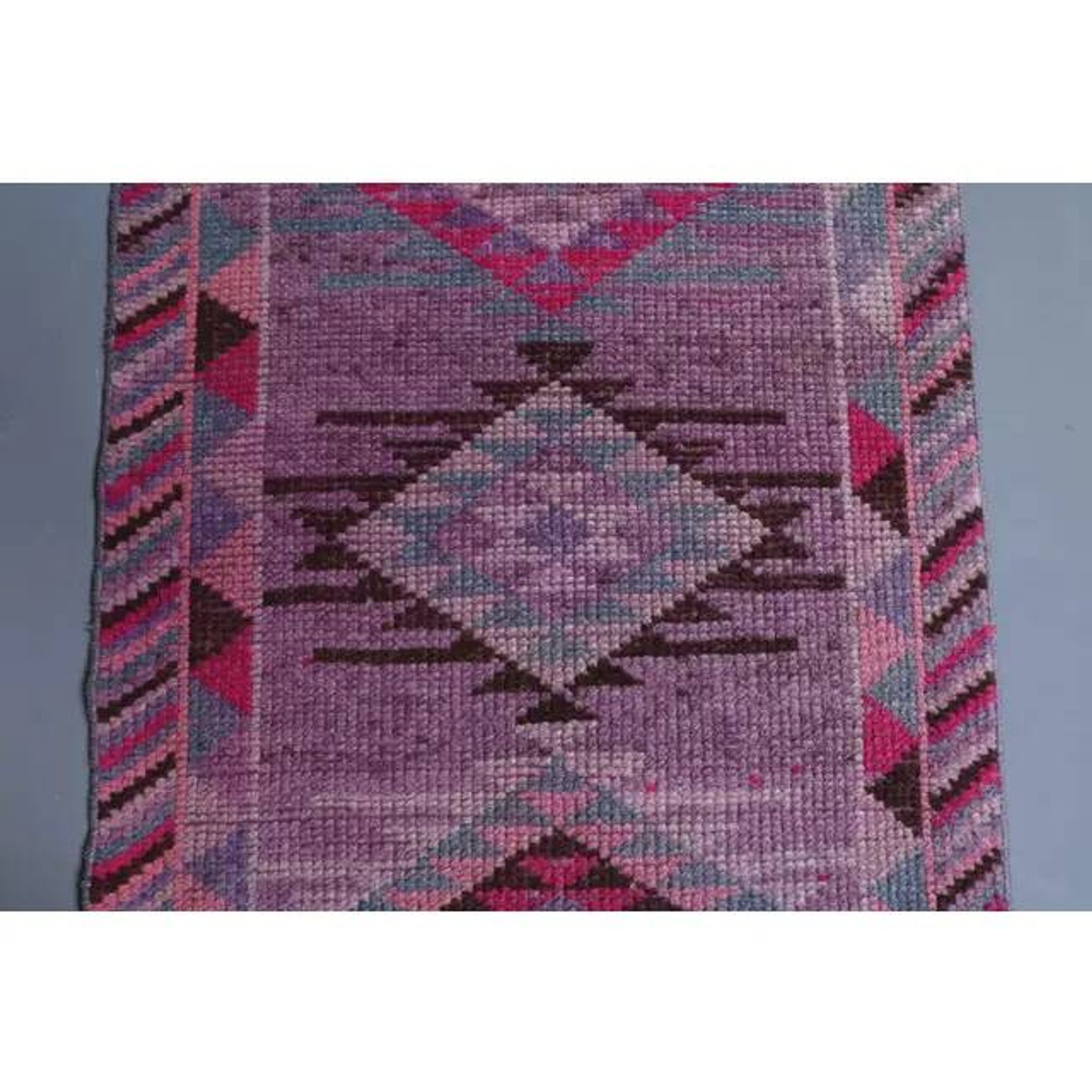 1970s Turkish Oushak Handmade Runner Rug 83x358