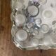 Plafonnier vintage carré en verre reliefs bulles