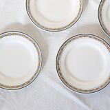 Set of 4 dinner plates, Digoin Sarreguemines, Valence model