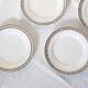 Ensemble de 4 assiettes plates, Digoin Sarreguemines, modèle Valence