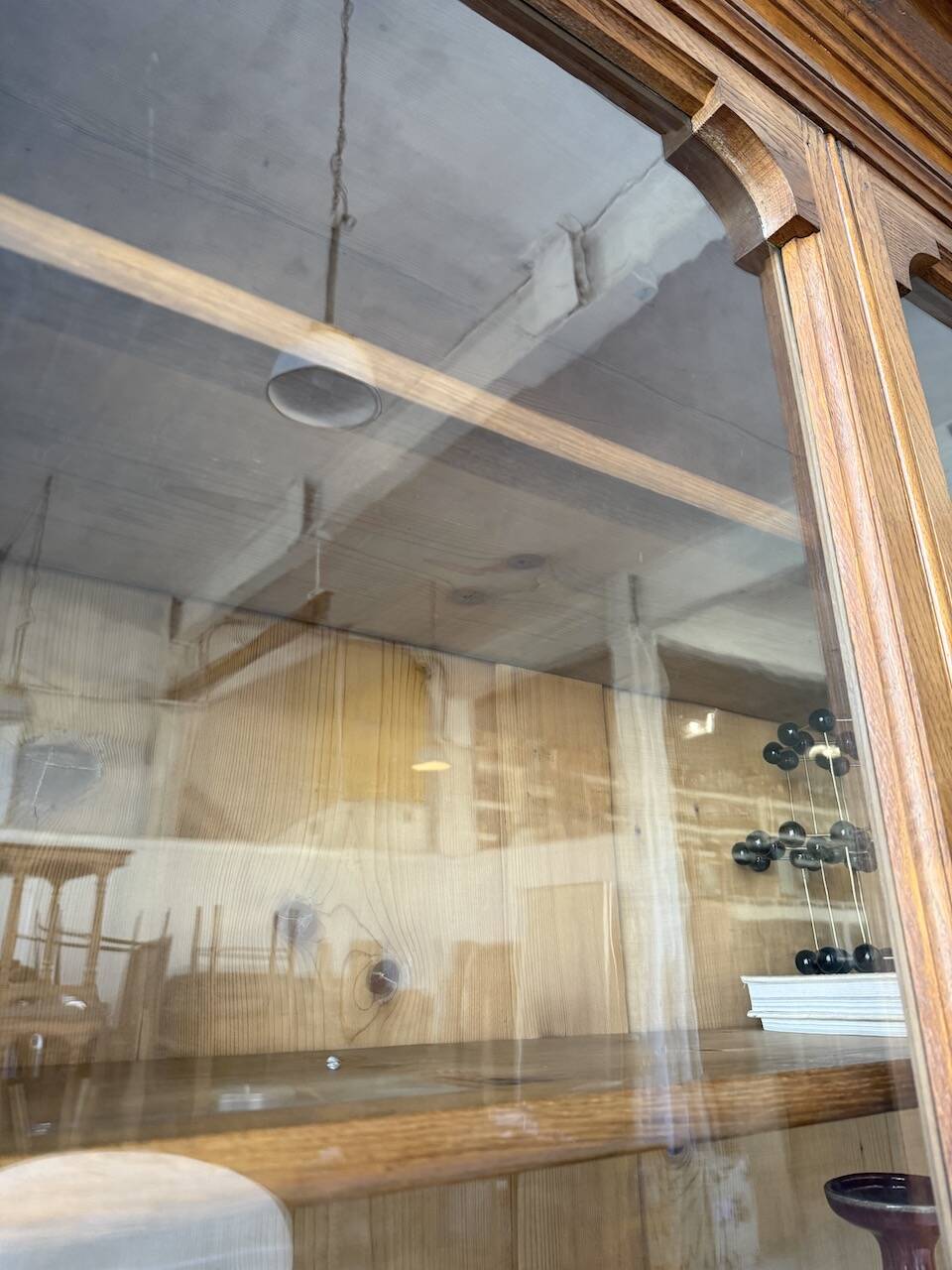 Antique XL Napoleonic oak glass bookcase, 19th century