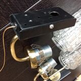Pair of brass sconces and tulip glass 60