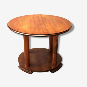 Table gueridon moderniste 40 50 bar rangement 1950 meuble bois laiton