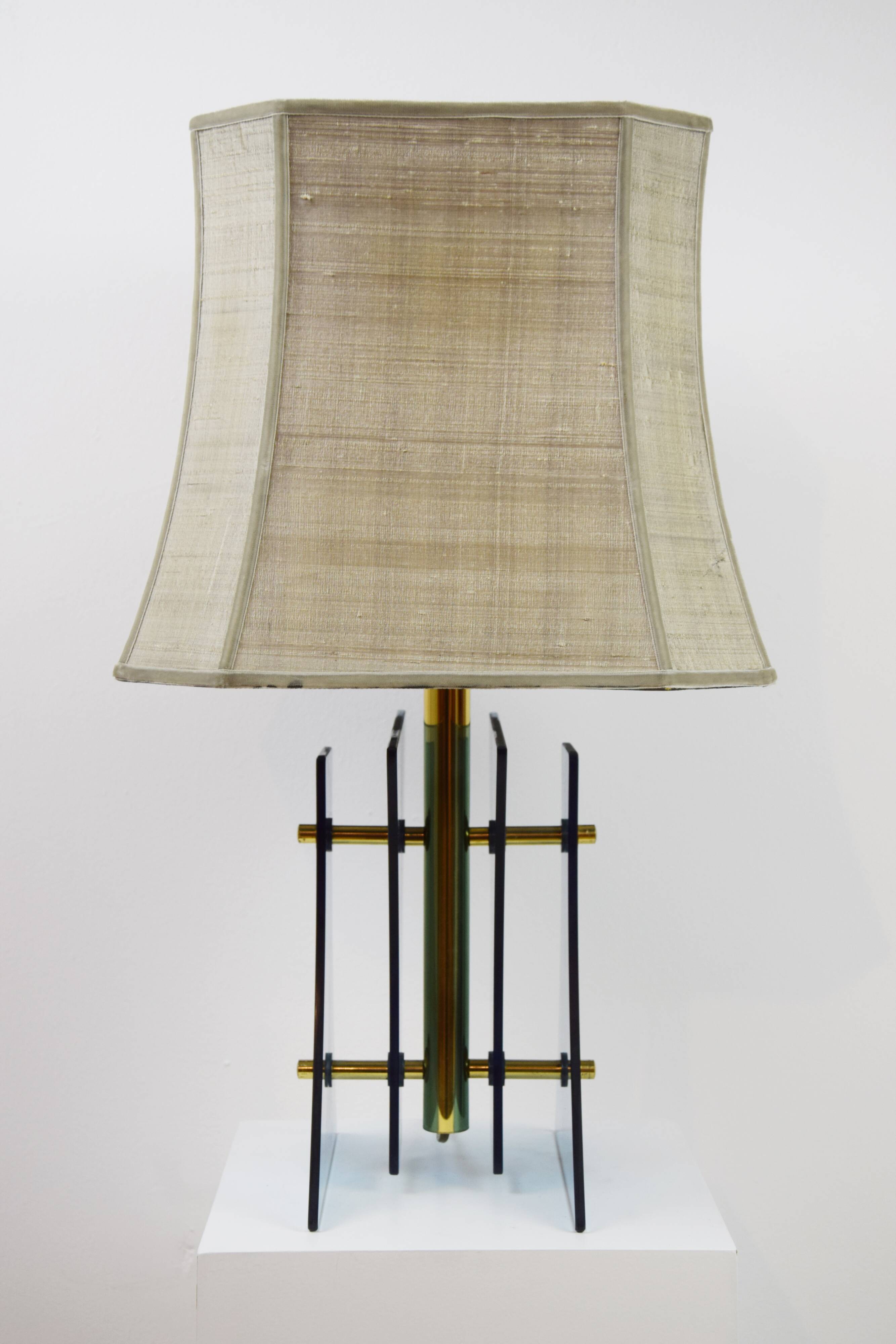 Lampe italienne, piètement en verre, années 60