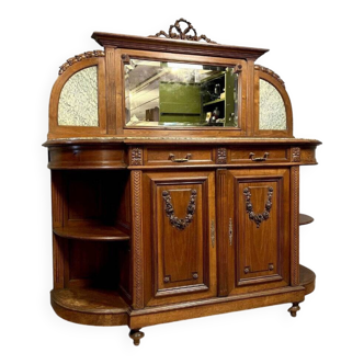Buffet en enfilade style Louis XVI de forme demi lune en noyer vers 1850