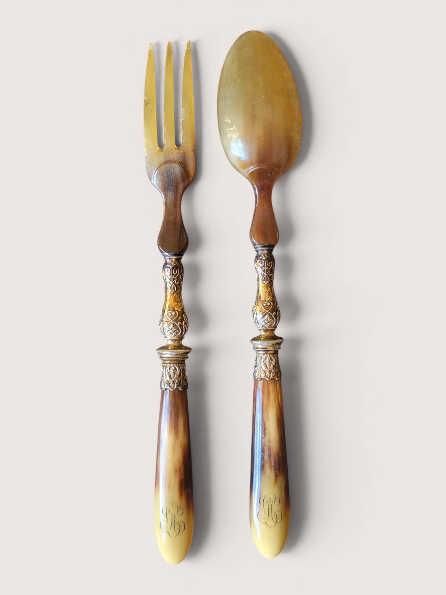 Silver-plated salad servers