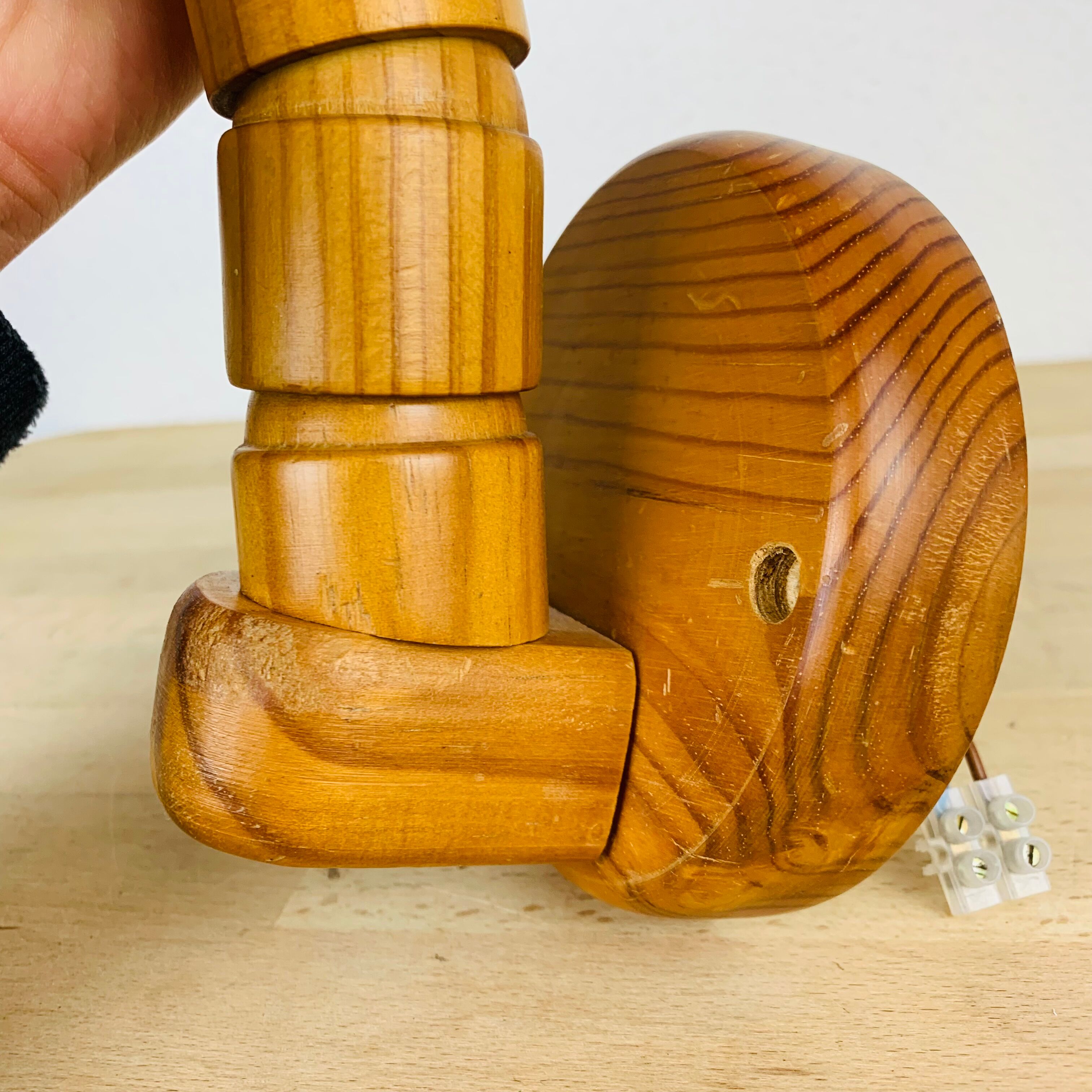 Wall lamp flexible pine lampshade wool 60s