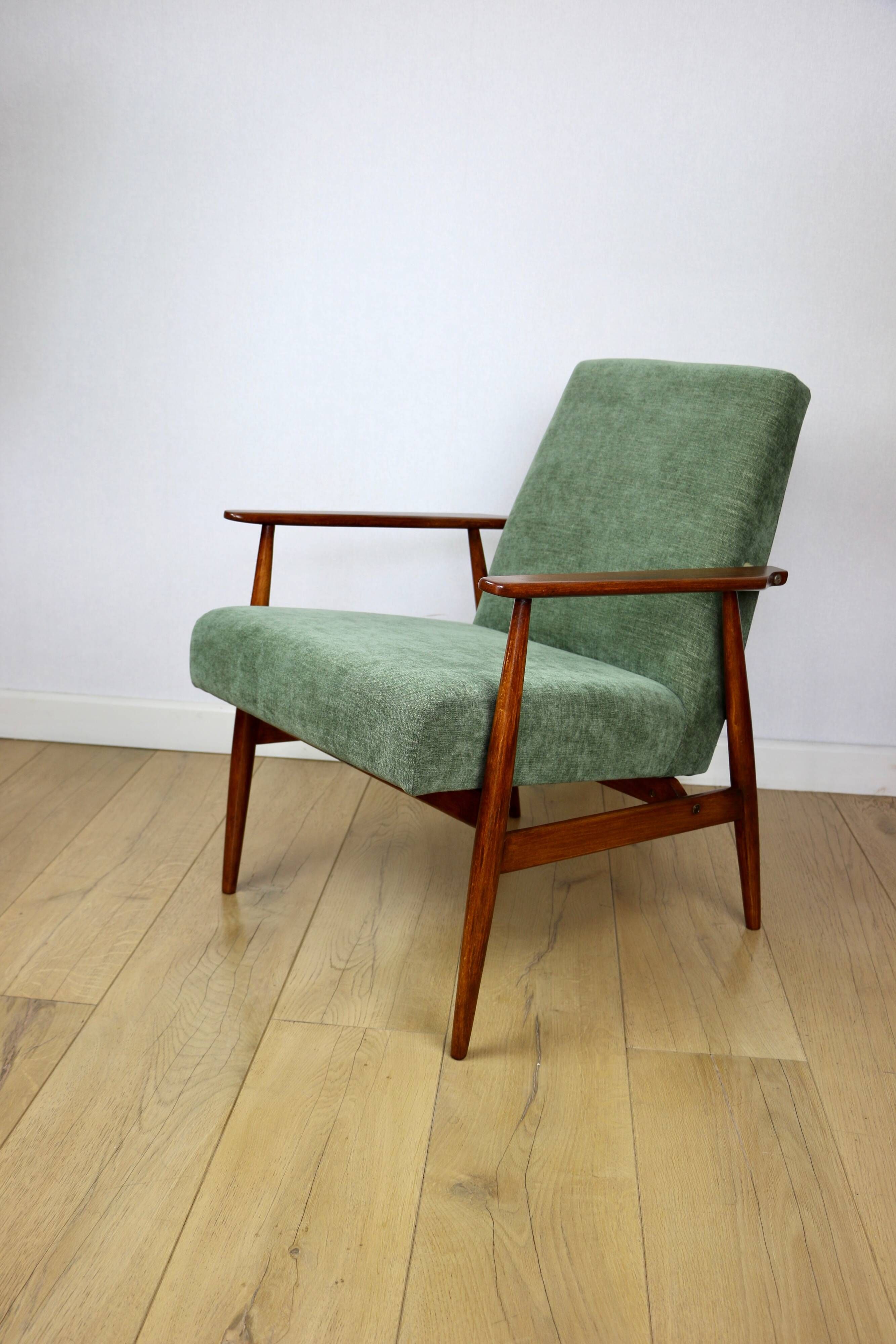 Armchair 'Lis', 1970s olive green design by Henryk Lis - 2 pieces available