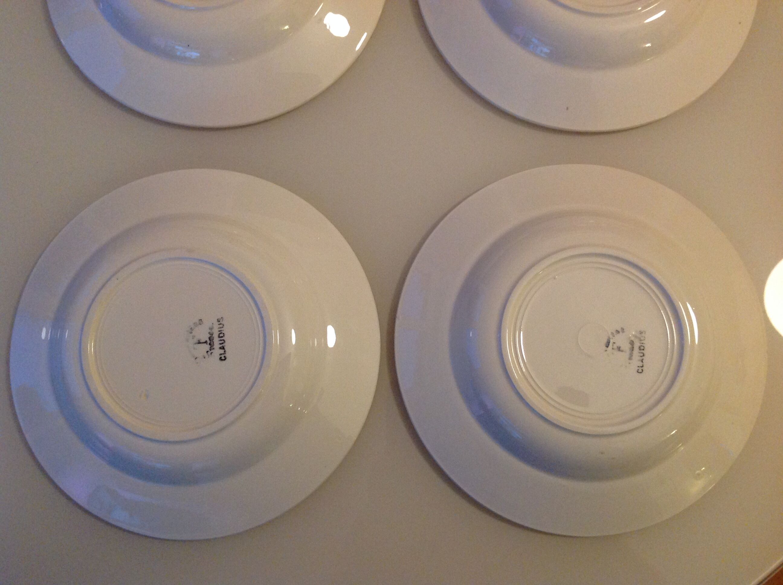 Six hollow plates decor Claudius from Badonviller faienceries, 50/60s