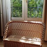 Vintage wicker chest bench