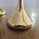 Series of 3 Scandinavian brass candle holders, 70s tulip foot