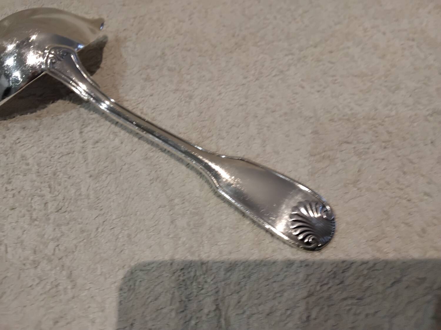 Louche gras maigre métal argenté orfèvre Christofle vendome 18,3cm