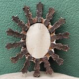 Sun mirror with parecloses, carved wood
