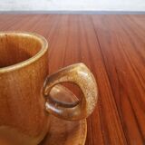 Duo of vintage stoneware cups