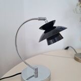 Scandinavian-inspired black and chrome table lamp