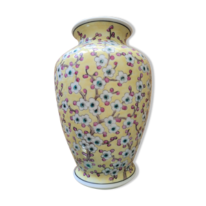 Vase à fleurs peint - main