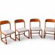 Suite de 4 chaises Baumann modèle traîneau – design moderniste français – a
