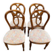 4 chaises louis Philippe bois massif et tissu fleurs