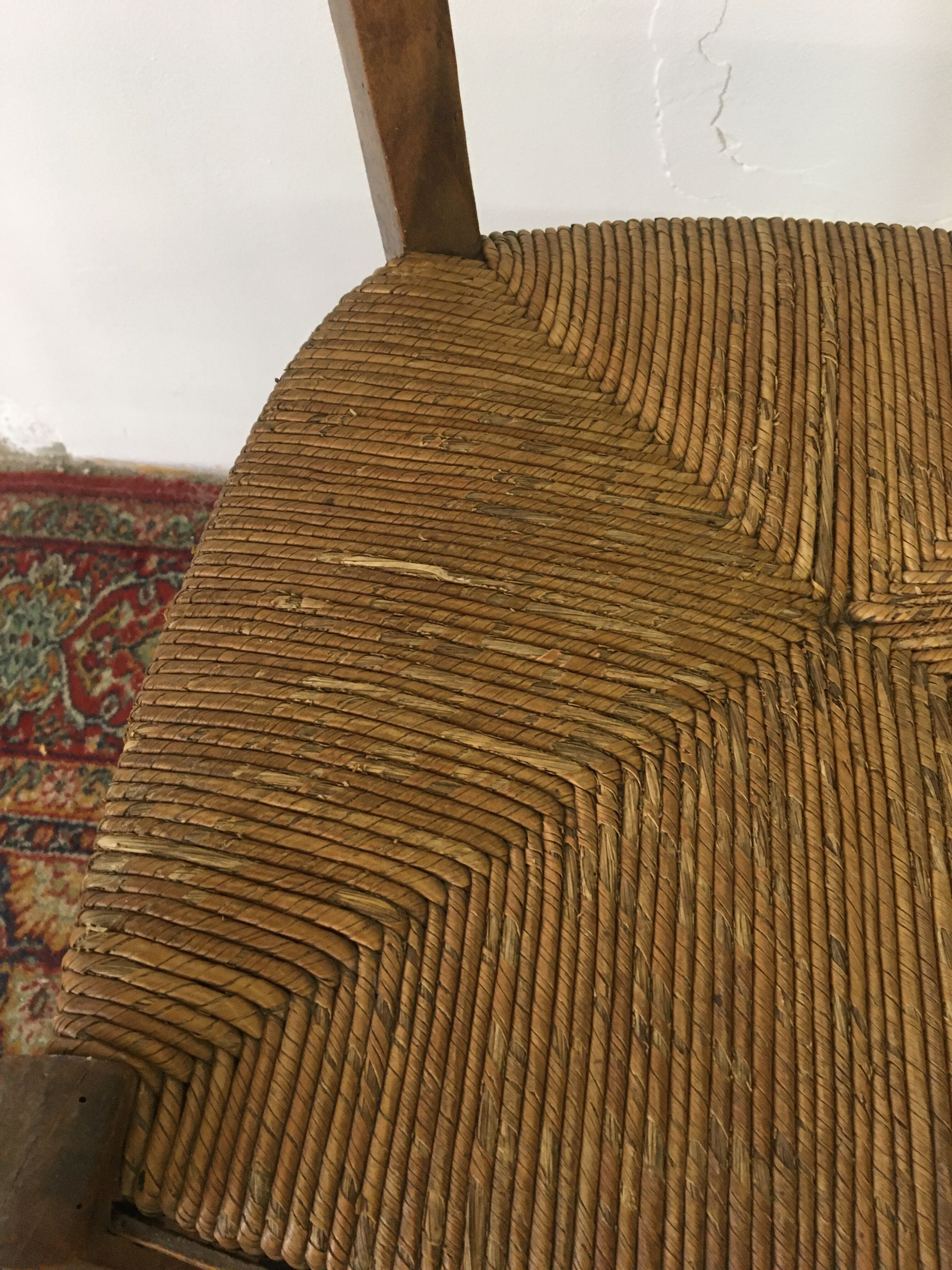 Old wood and straw chair