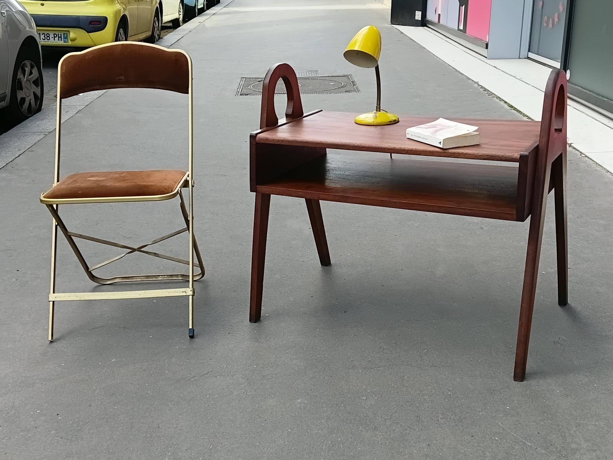 1950s solid wood side table