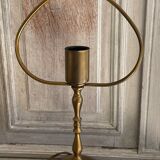 Pair of brass and mother-of-pearl lamps