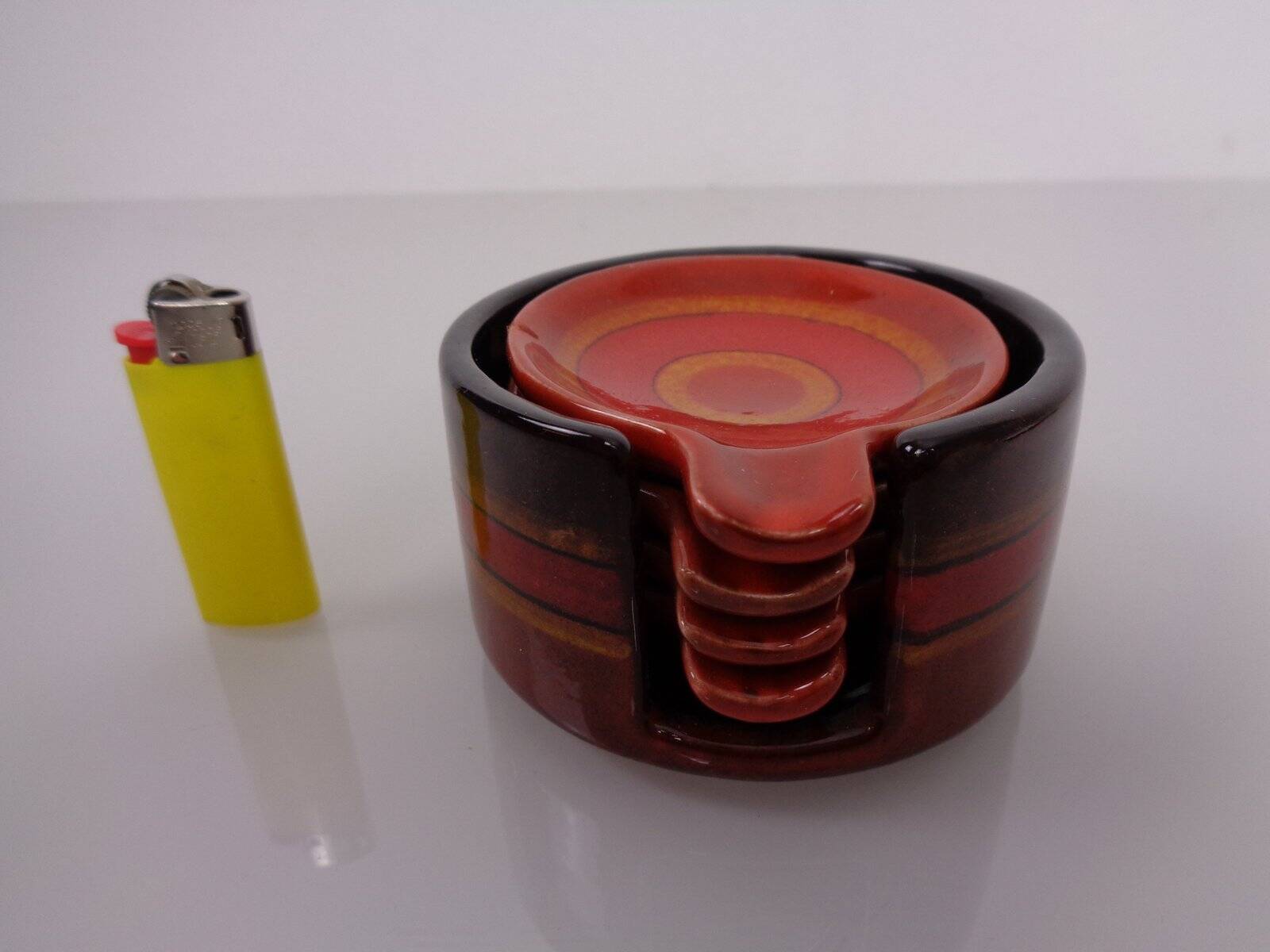 Pop Art Ceramic Ashtrays by Romolo Verzolini for Questa Maiolica, Italy, 1970s, Set of 5