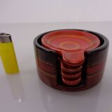 Pop Art Ceramic Ashtrays by Romolo Verzolini for Questa Maiolica, Italy, 1970s, Set of 5