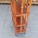 Vintage rattan shelf 4 levels – rattan bookcase