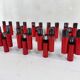 Set of 10 mid-century red and chrome wall lamps by Stilnovo, Italy 1970s