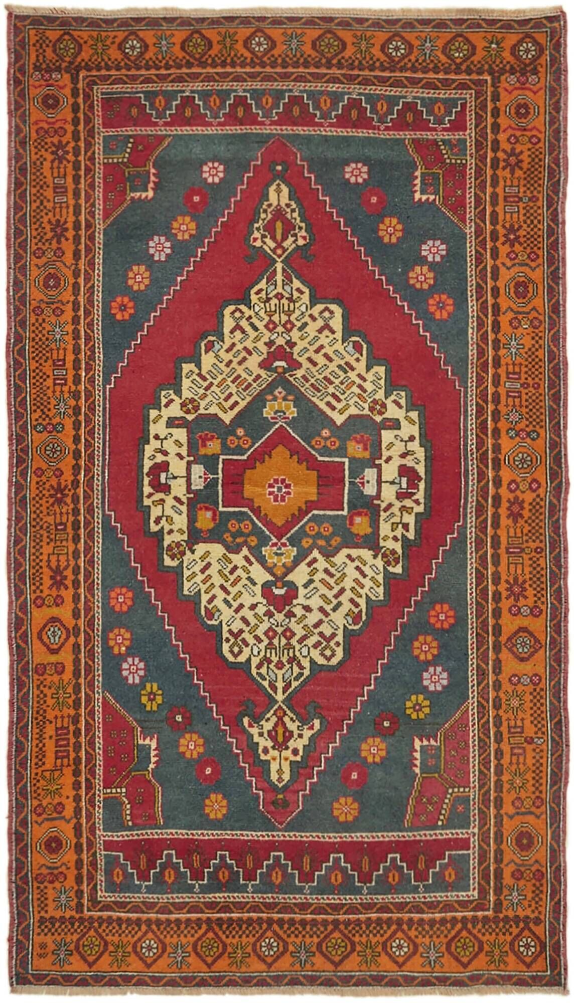 Turkish Vintage Anatolian Rug 131 cm x 222 cm