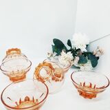 Lot of 6 glasses of pink champagne of 70 years