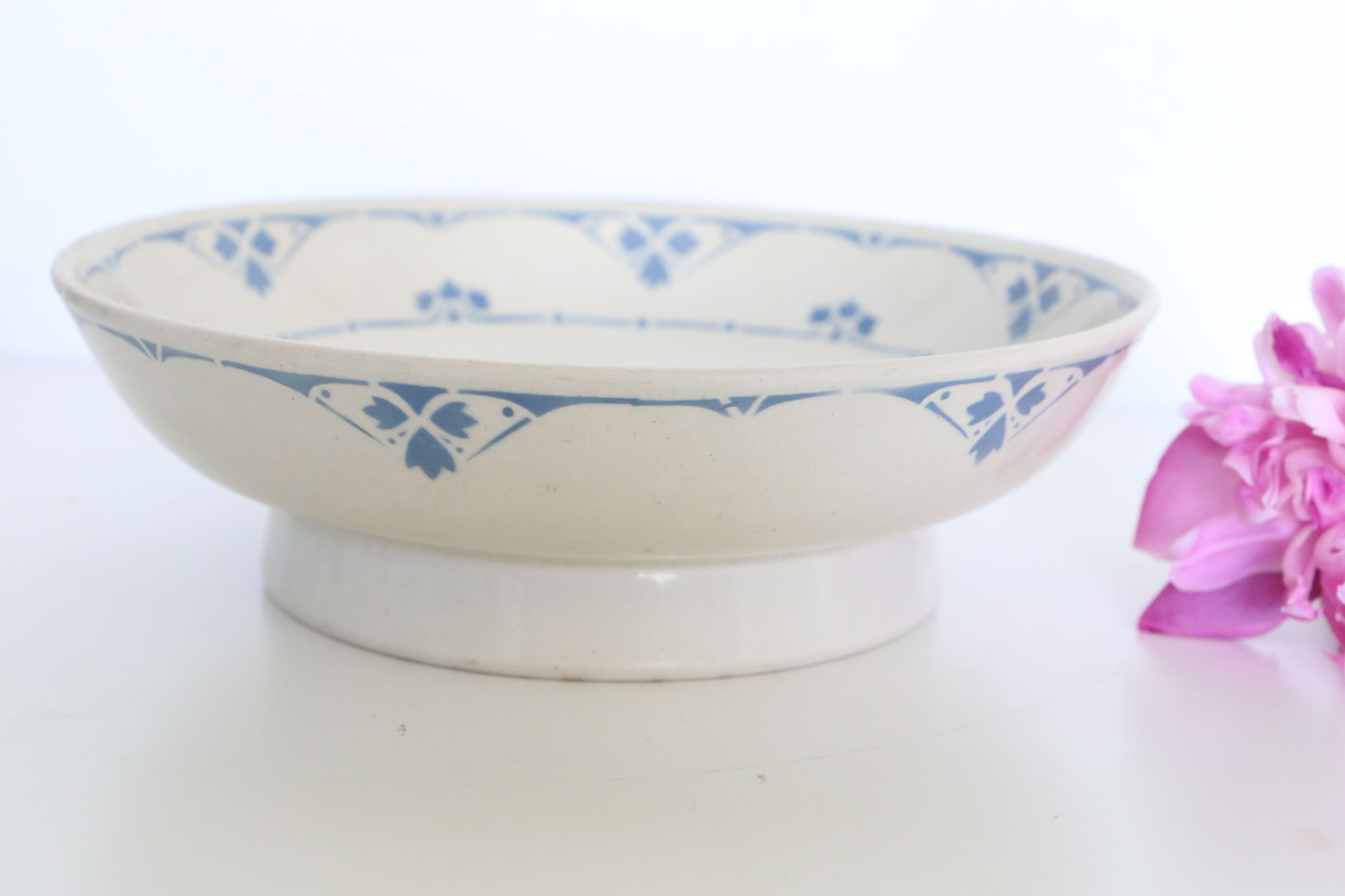 Fruit bowl, dish on pedestal, Luneville, Vintage