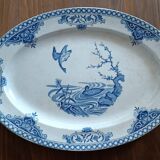 Plat ovale camaïeu de bleu en faïence de Gien
