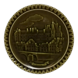 Plate in slip Gien decoration " castle of Gien "