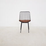 Black metal wire chair, The Netherlands 1950's