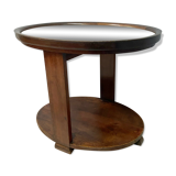 Art Deco-era flying table in mahogany and bramble around 1925