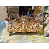 Pair of enamelled cast iron planters from 1900 from Charleville-Mézières
