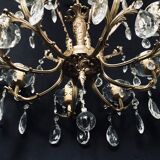 8 lights, crystal, bronze and brass chandelier