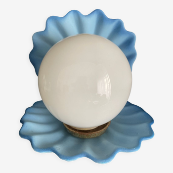 Lampe vintage perle coquillage en céramique