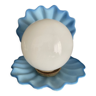 Lampe vintage perle coquillage en céramique
