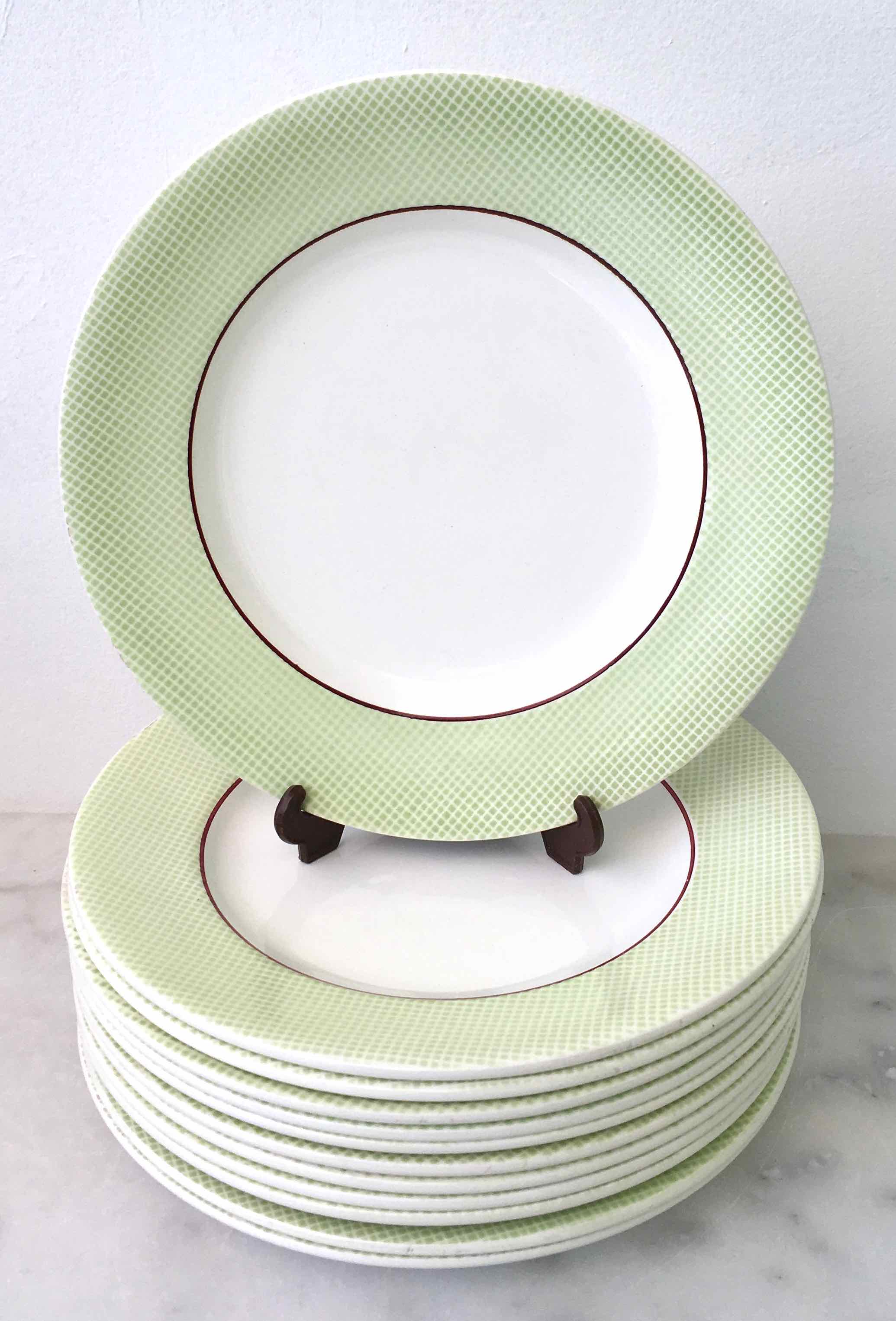 Set 12 flat plates Salins earthenware