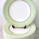 Set 12 flat plates Salins earthenware