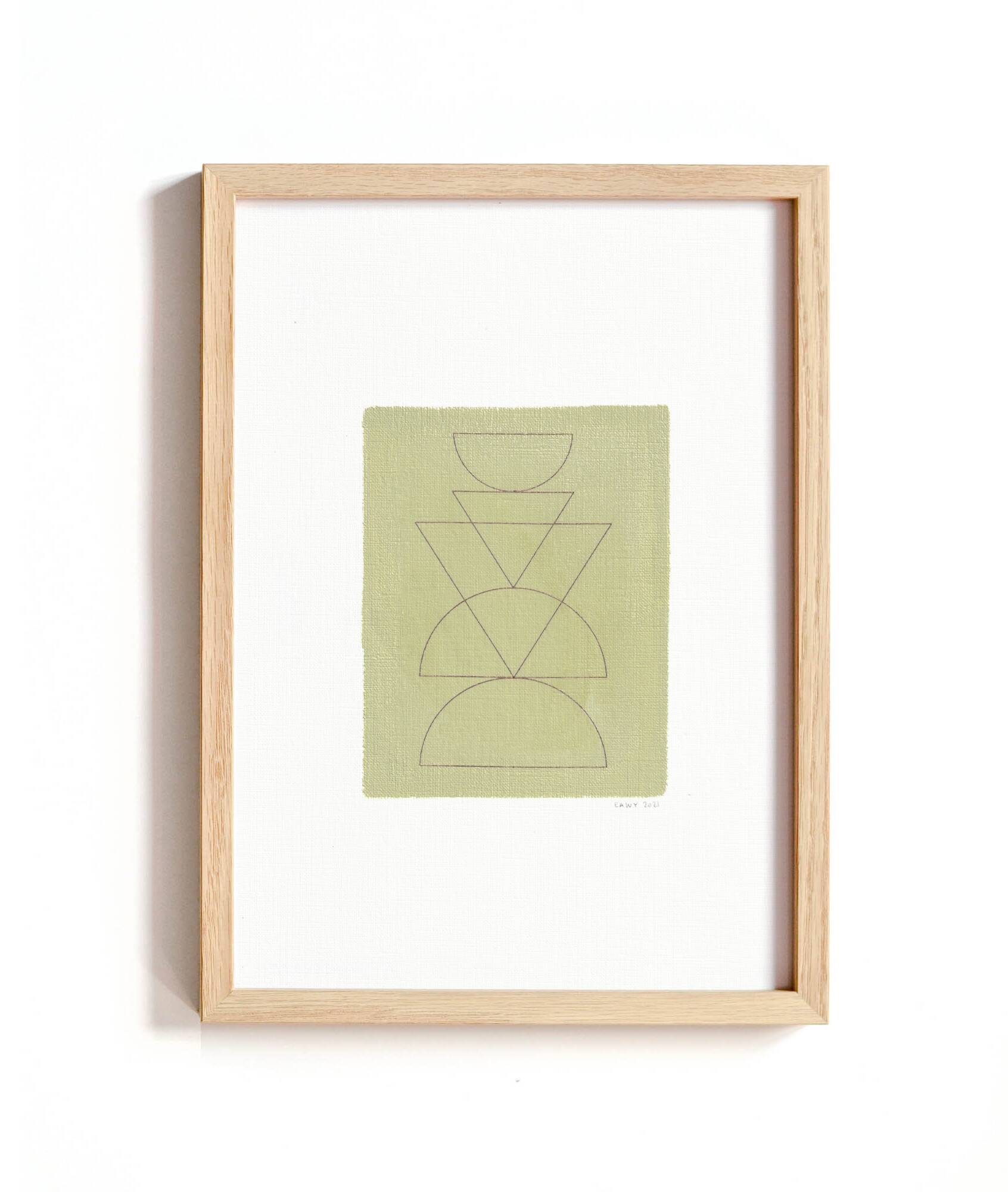 Abstract painting on paper T476 signed Eawy