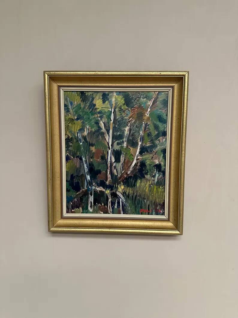 Original Swedish Oil on Panel – “Forest” by Arvid Herbert
