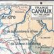 Old school map Vidal Lablache 6, Mézières, T36, 1910 France Canals