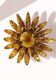 Plafonnier vintage « Sunburst » en métal doré