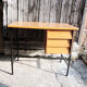 Vintage formica and metal desk with matching chair.