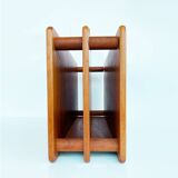 Vintage solid teak wood magazine rack Scandinavian 1960s