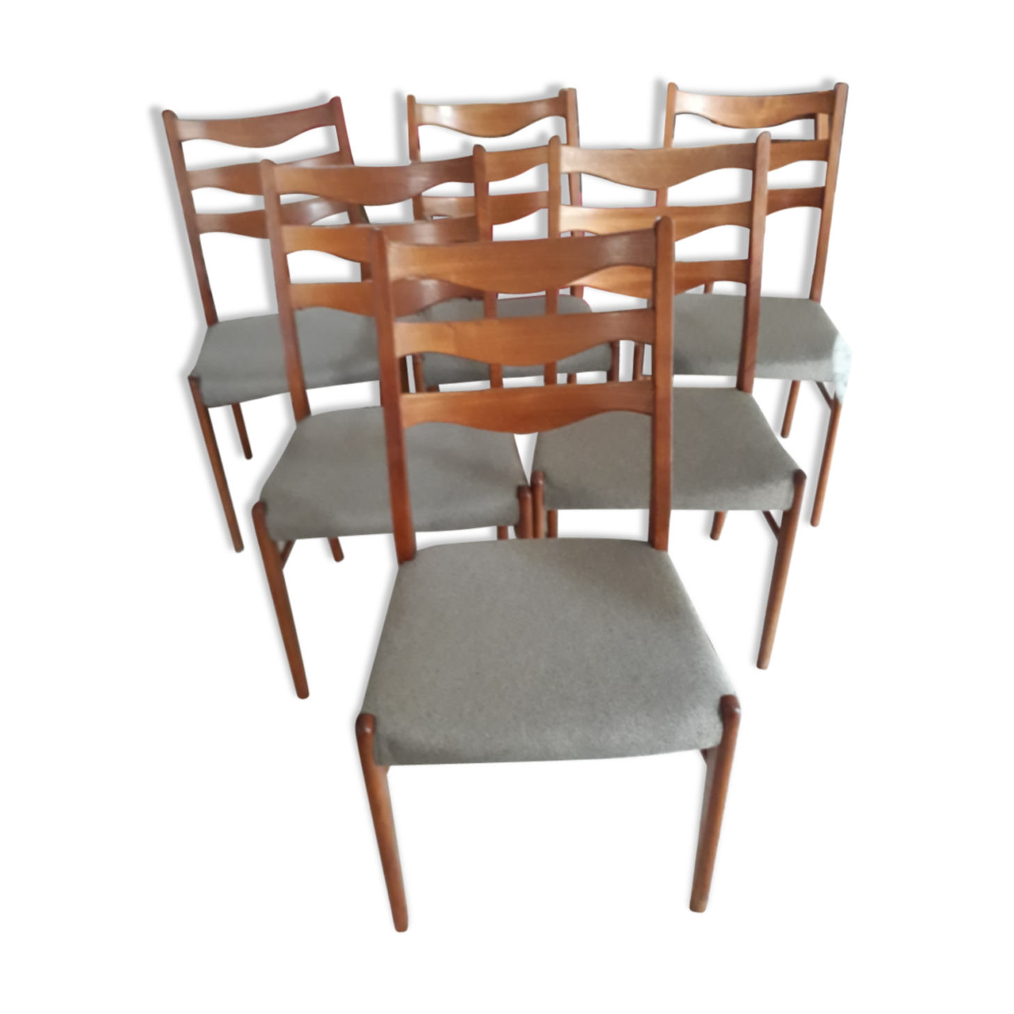 Suite de 8 chaises danoises en teck de Arne Wahl Iversen