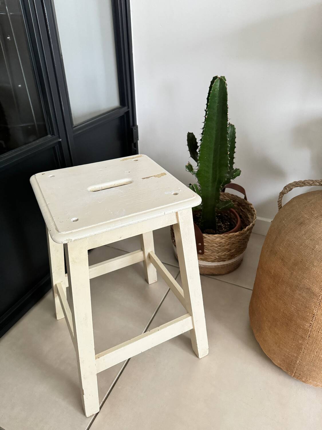 Old wooden painter's stool